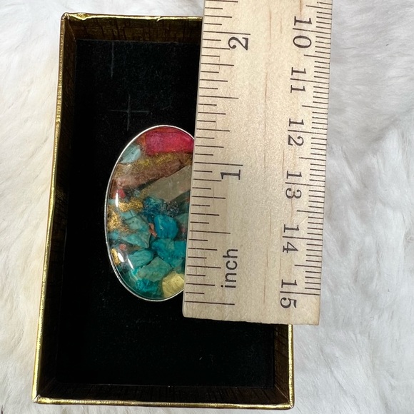 Oyster Turquoise 925 Ring size 8 - Picture 5 of 6